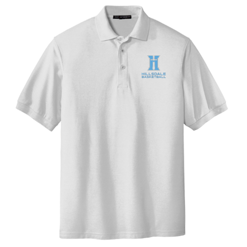 Hillsdale Basketball - Port Authority Silk Touch Polo - White