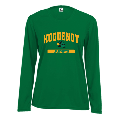 Huguenot Track and Field Jumps - Ladies LS Performance Tee
