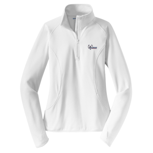 Hillsdale Football - Ladies Sport Wicking 1/4 Zip Pullover White