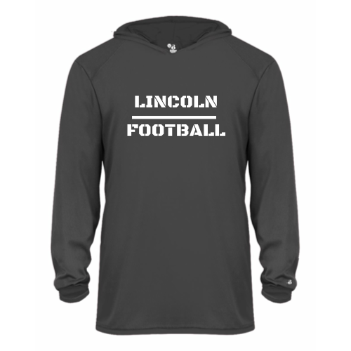 Load image into Gallery viewer, Lincoln Football - Youth LS Performance Tee with Hood
