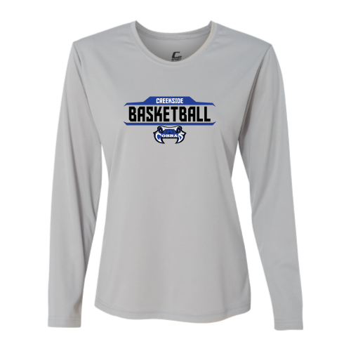 Creekside Cobra Basketball Silver - Youth LS Performance Tee