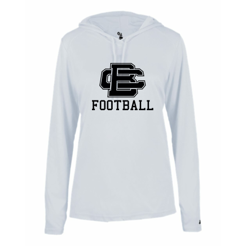 Load image into Gallery viewer, BCAS Football -  Ladies LS Performance Tee with Hood
