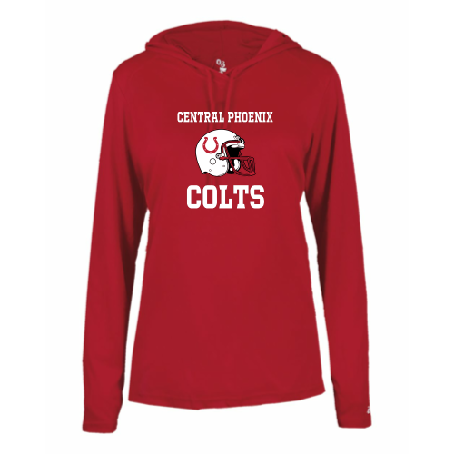 Central Phoenix Colts YFB - Ladies LS Performance Tee with Hood