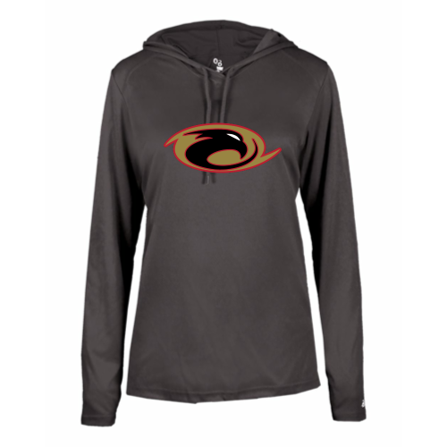 Thunderhawks Softball - Ladies LS Performance Tee with Hood