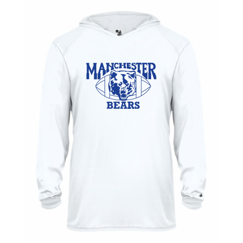 Load image into Gallery viewer, Manchester Bears Football -  Youth LS Performance Tee with Hood
