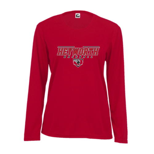 Load image into Gallery viewer, Heyworth Swarm - Baseball - Ladies LS Performance Tee
