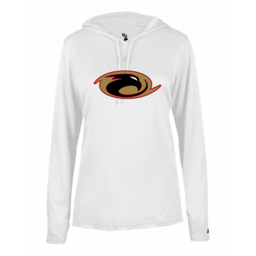 Thunderhawks Softball - Ladies LS Performance Tee with Hood