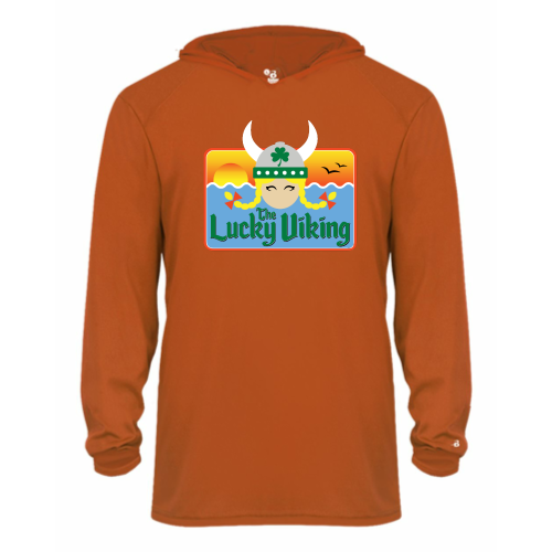 Load image into Gallery viewer, The Lucky Viking -  Youth LS Performance Tee with Hood
