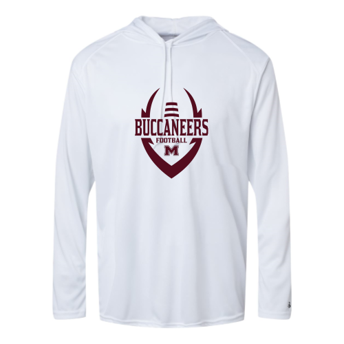 Load image into Gallery viewer, Milford Buccaneers - Adult LS Performance Tee with Hood
