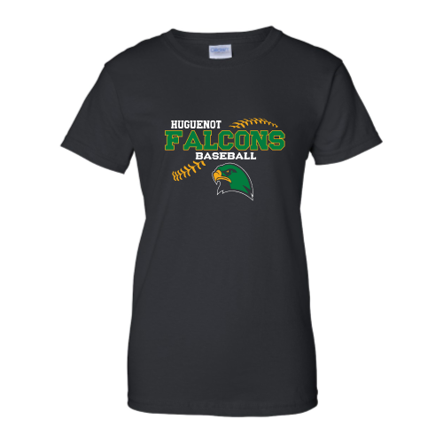 Load image into Gallery viewer, Huguenot Baseball - Ladies Short Sleeve Cotton Tee
