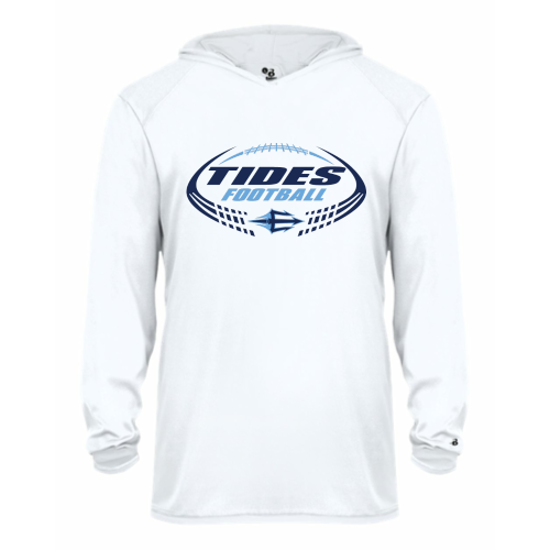 Load image into Gallery viewer, Peninsula Youth Football - Youth LS Performance Tee with Hood
