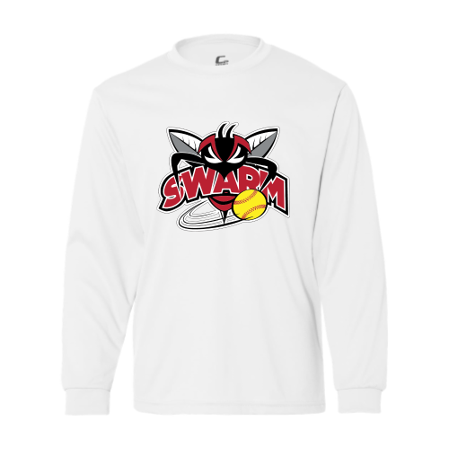 Load image into Gallery viewer, Heyworth Swarm - SoftBall - Ladies LS Performance Tee
