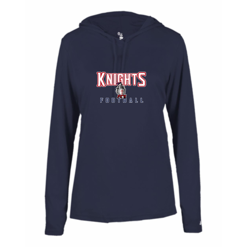 FCS Knights - Ladies LS Performance Tee with Hood