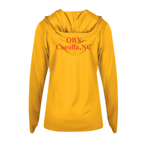 Load image into Gallery viewer, The Lucky Viking -  Ladies LS Performance Tee with Hood
