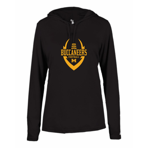 Milford Buccaneers - Ladies LS Performance Tee with Hood