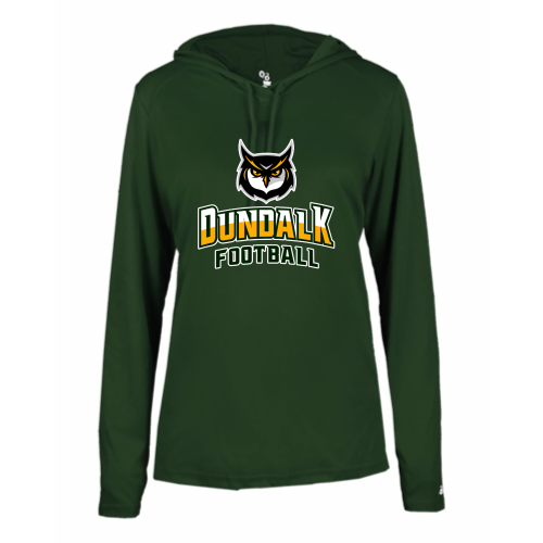 Load image into Gallery viewer, Dundalk High School - Ladies LS Performance Tee with Hood
