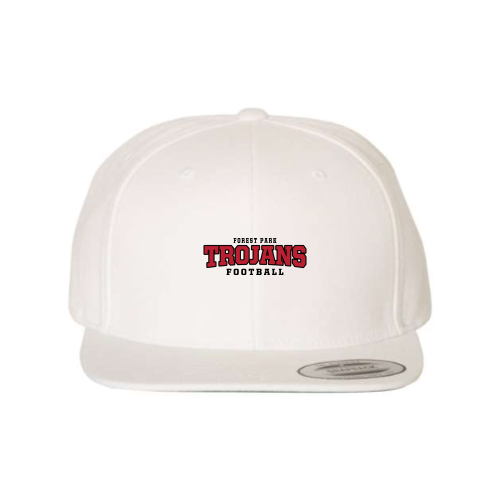 Forest Park Trojans - White - Premium Flat Bill Snapback