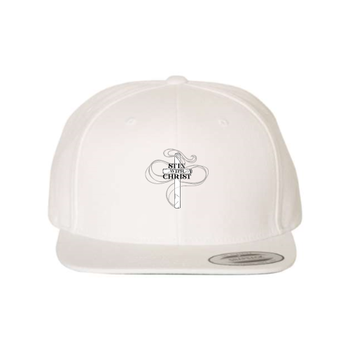 Stix with Christ - White - Premium Flat Bill Snapback