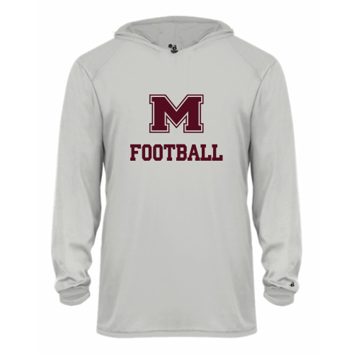 Load image into Gallery viewer, Milford Football - Youth LS Performance Tee with Hood
