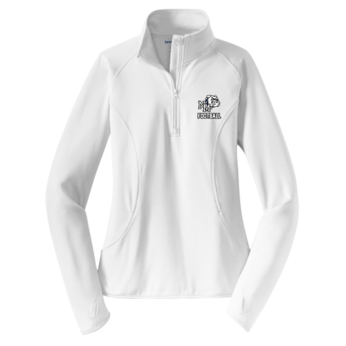 North Mason Football -  Ladies Sport Wicking 1/4 Zip Pullover White