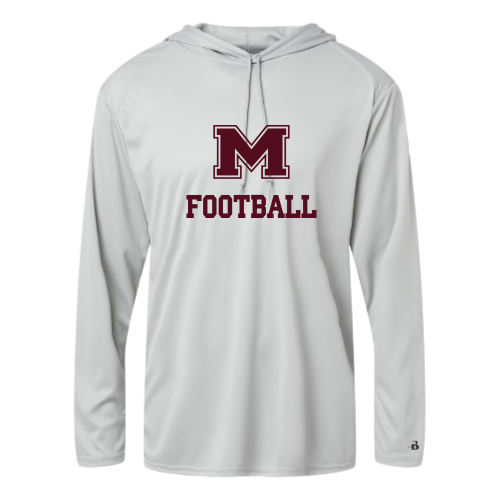 Load image into Gallery viewer, Milford Football - Adult LS Performance Tee with Hood
