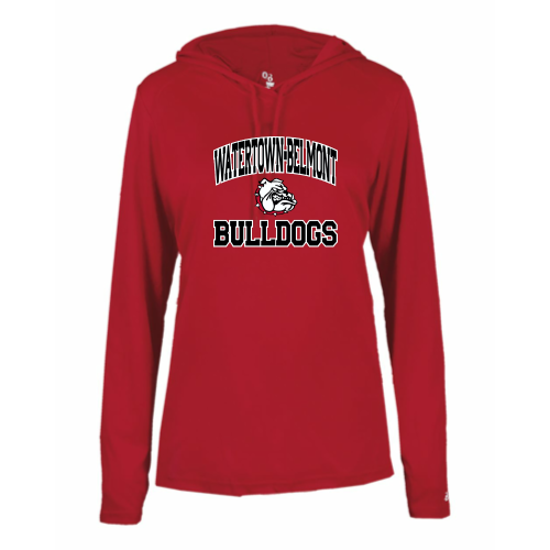 WB Youth Football -  Ladies LS Performance Tee with Hood