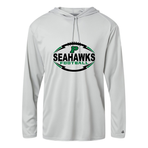 Load image into Gallery viewer, Peninsula Youth Seahawks - Adult LS Performance Tee with Hood
