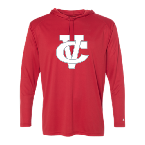 Coosa Valley Academy Baseball - Adult LS Performance Tee with Hood