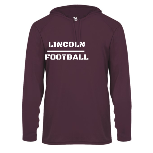 Lincoln Football - Adult LS Performance Tee with Hood