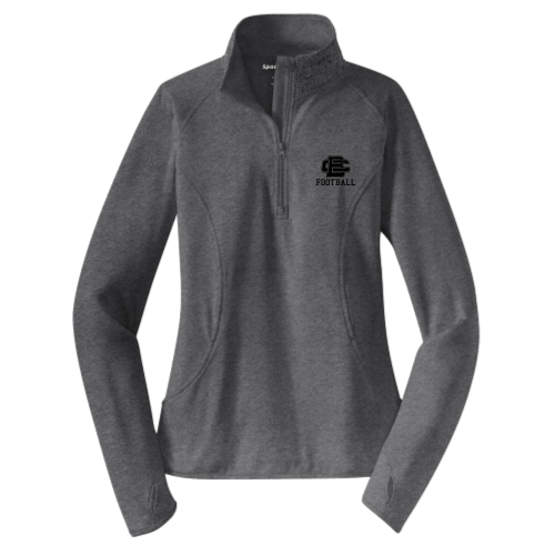 BCAS Football -  Ladies Sport Wicking 1/4 Zip Pullover Gray