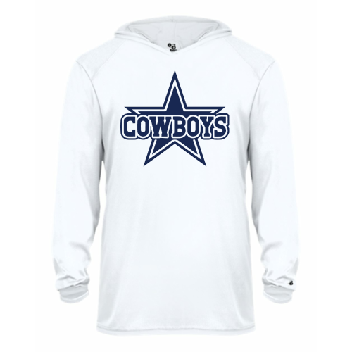 Load image into Gallery viewer, TV Cowboys - Youth LS Performance Tee with Hood
