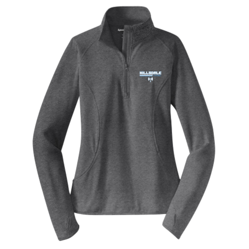 Hillsdale High -  Ladies Sport Wicking 1/4 Zip Pullover Gray