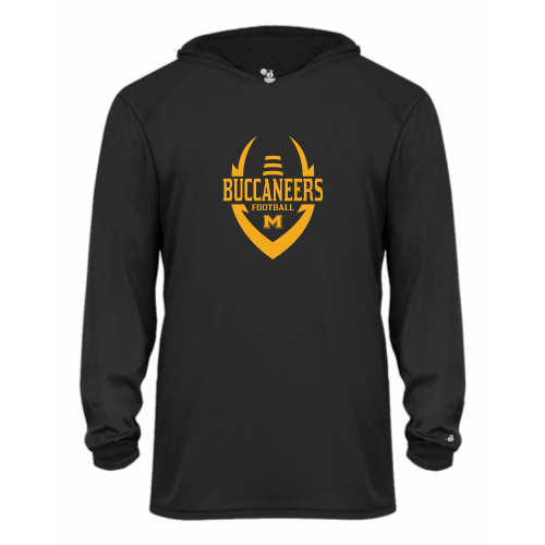 Milford Buccaneers - Youth LS Performance Tee with Hood