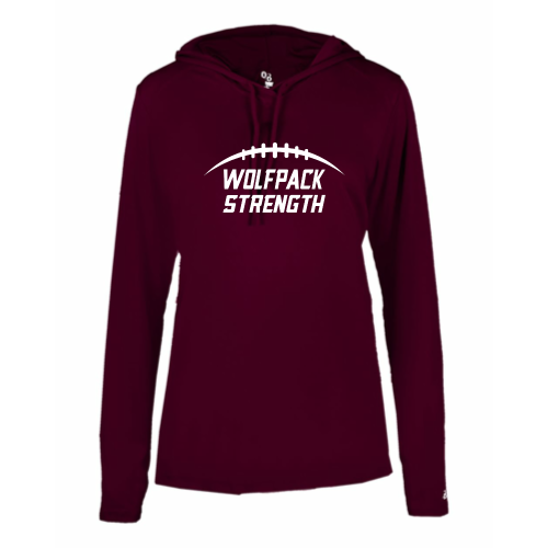 Lincoln HS - Ladies LS Performance Tee with Hood