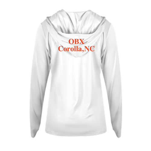 Load image into Gallery viewer, The Lucky Viking -  Ladies LS Performance Tee with Hood
