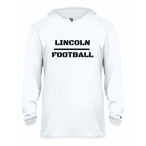 Load image into Gallery viewer, Lincoln Football - Youth LS Performance Tee with Hood
