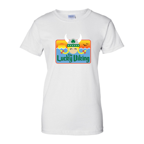 Load image into Gallery viewer, The Lucky Viking -  Ladies Short Sleeve Cotton Tee
