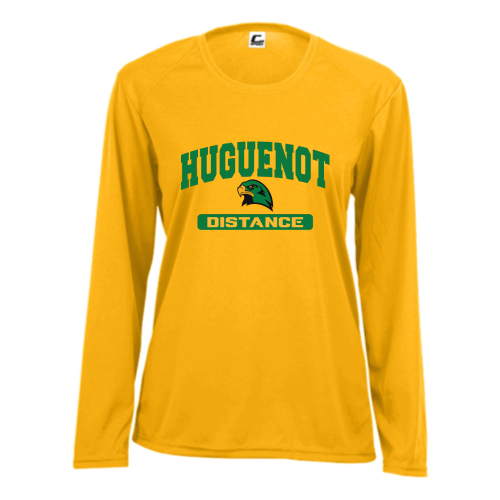Huguenot Track and Field Distance - Ladies LS Performance Tee