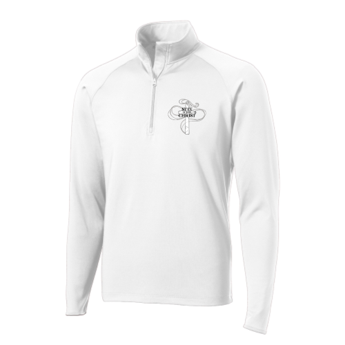 Stix with Christ - White - Sport Wicking 1-4 Zip Pullover