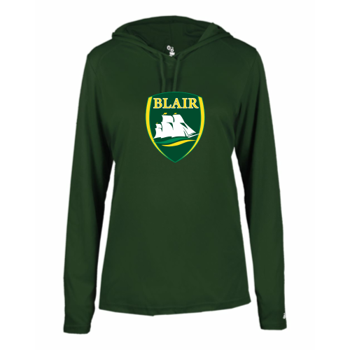 Load image into Gallery viewer, Blair Middle School - Ladies LS Performance Tee with Hood
