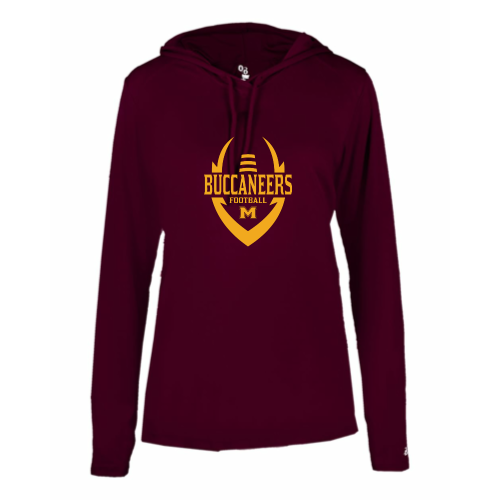 Milford Buccaneers - Ladies LS Performance Tee with Hood