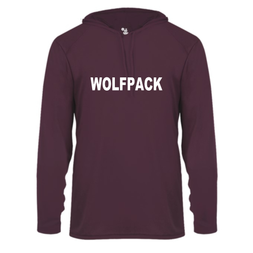 Lincoln Wolfpack - Adult LS Performance Tee with Hood