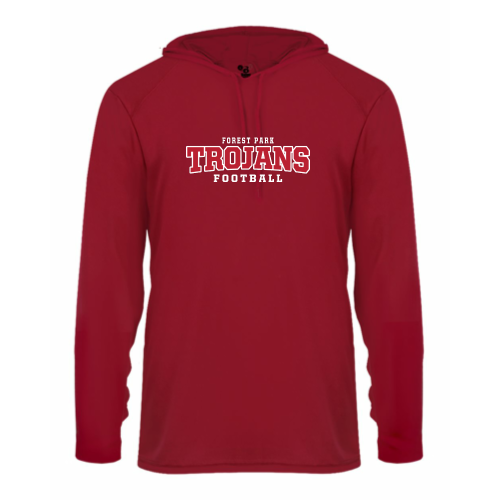 Load image into Gallery viewer, Forest Park Trojans - Youth LS Performance Tee with Hood
