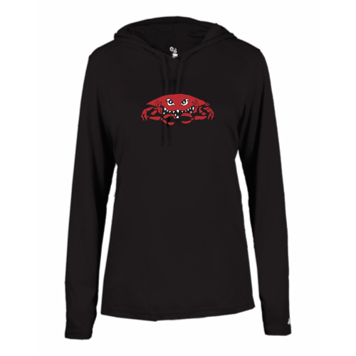Hampton HS - Ladies LS Performance Tee with Hood