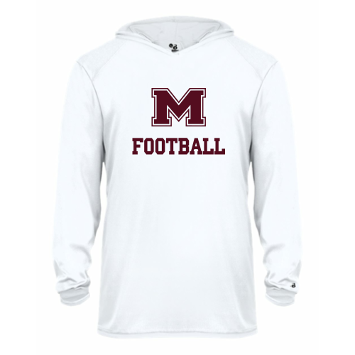 Load image into Gallery viewer, Milford Football - Youth LS Performance Tee with Hood
