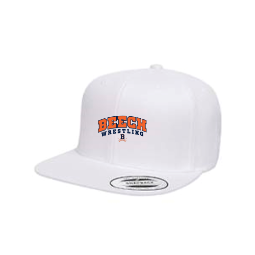 Beech High School Wrestling White - Premium Flat Bill Snapback