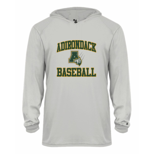 Load image into Gallery viewer, Adirondack Baseball - Youth LS Performance Tee with Hood
