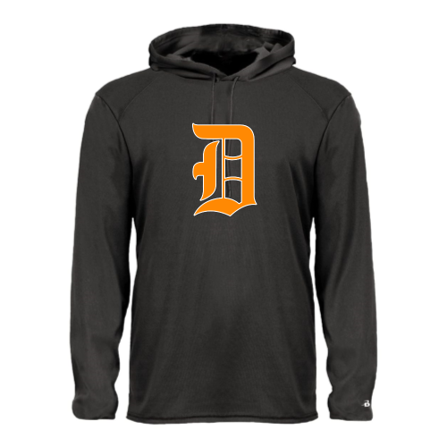 Delaware Jr. Pacers - Adult LS Performance Tee with Hood