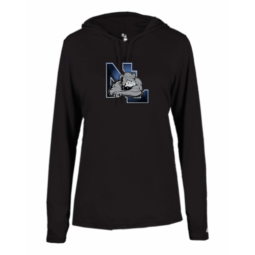 Load image into Gallery viewer, Northern Lehigh Wrestling -Ladies LS Performance Tee with Hood
