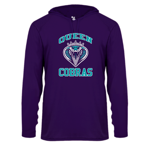 Queen Cobras - Adult LS Performance Tee with Hood